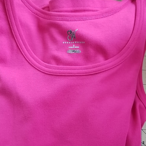 STUDIO WORKS Bright PINK 👚 button Shirt & Tank 💟 - Picture 8 of 8